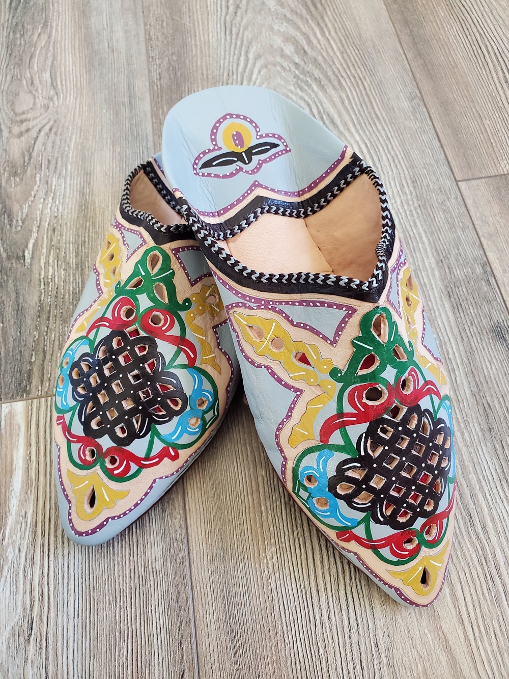 Authentic Moroccan Handmade Leather Babouche Slippers - New, Never Worn